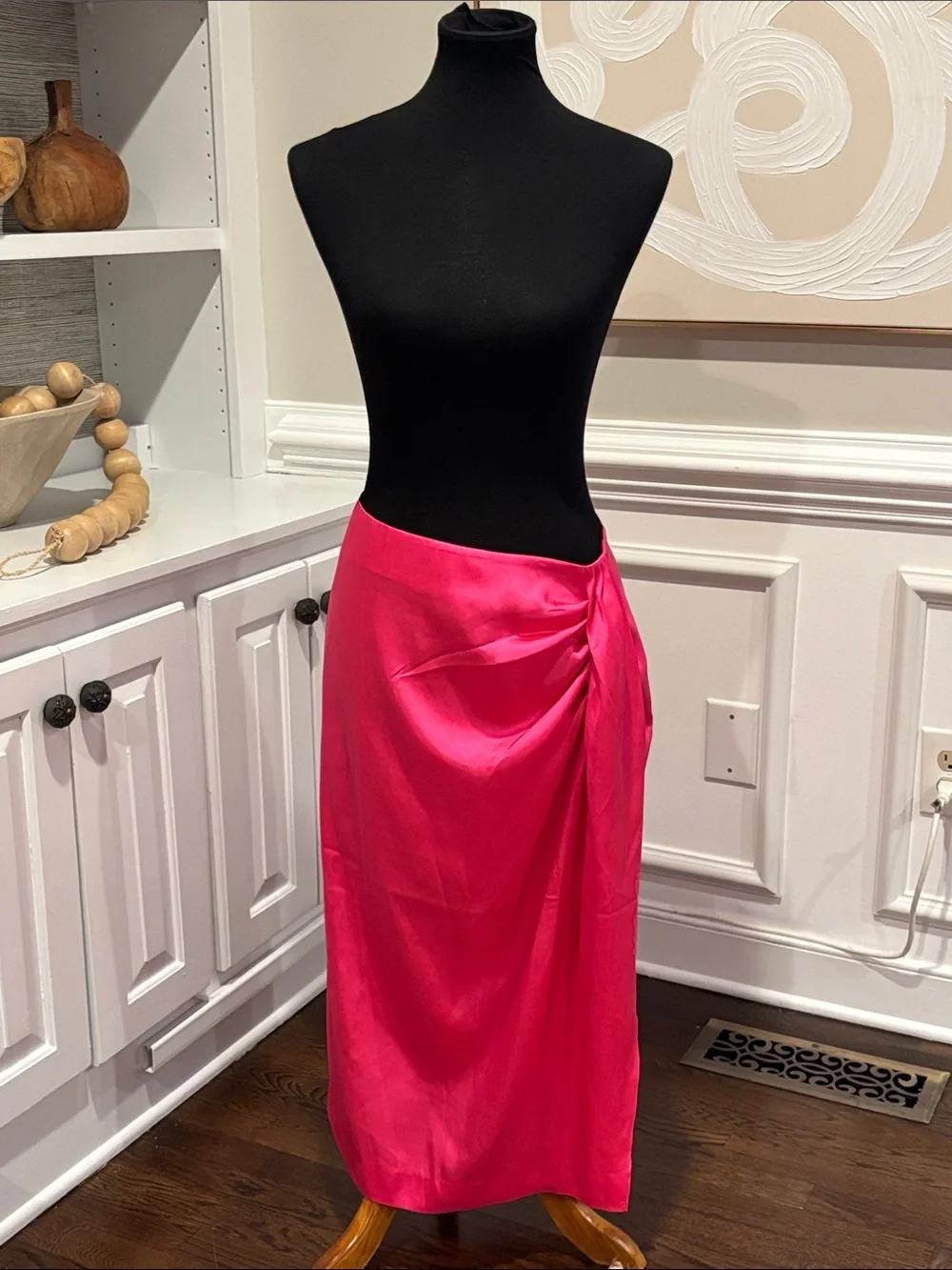 J Crew Satin Wrap-Style Midi Skirt NWT 6 pink
